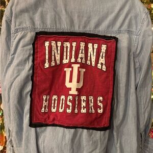 Indiana Hoosiers Custom, T-shirt back, light denim shirt